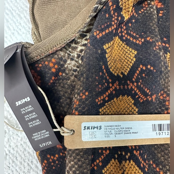 SKIMS Desert Snake Print Halter Mini Dress - Picture 2 of 10